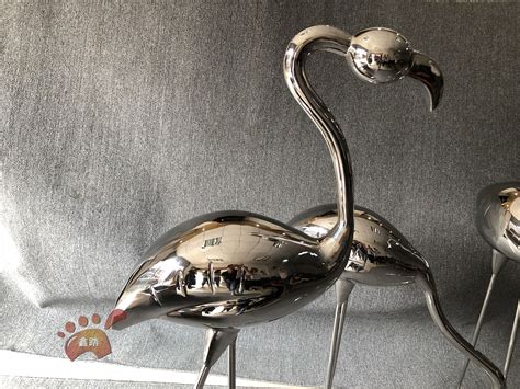 镜面不锈钢火烈鸟雕塑 - 卓景雕塑公司