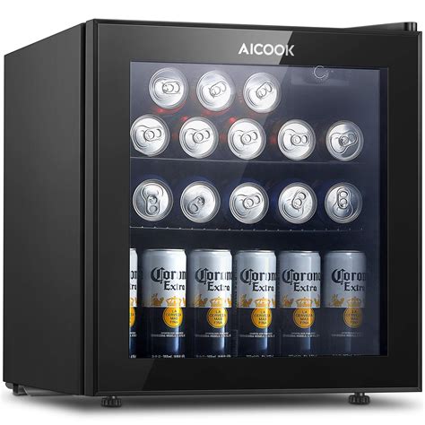 Buy Aicook Mini Fridge Cooler - 60 Can Beverage Refrigerator Glass Door ...