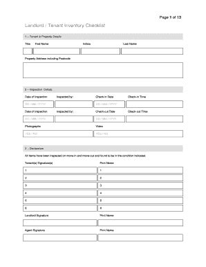 Fillable Online commercialtrust co BLandlordb bTenantb Inventory ...