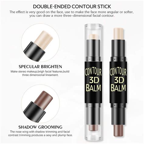 Buy 6 Colors Face Dual-ended Highlighter Sticks Cream bronzer Contour ...