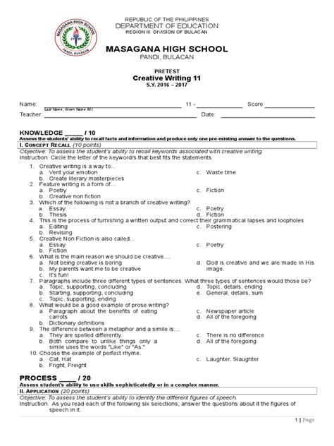 Image result for Pre Test Questions