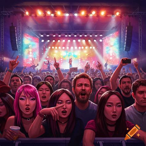 Concert crowd on Craiyon