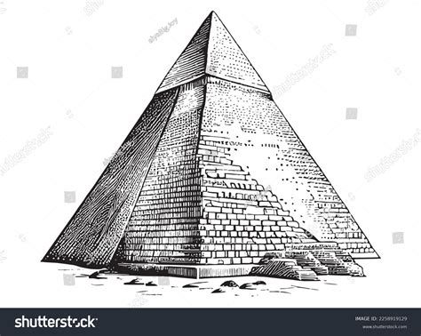 Pyramid Hand Drawn Sketch Vector Illustration: เวกเตอร์สต็อก (ปลอดค่า ...
