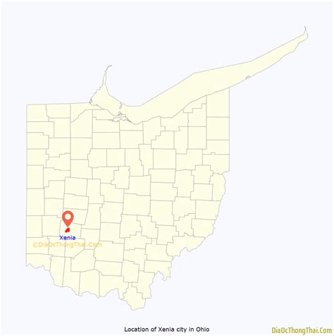 Map of Xenia city, Ohio - Thong Thai Real