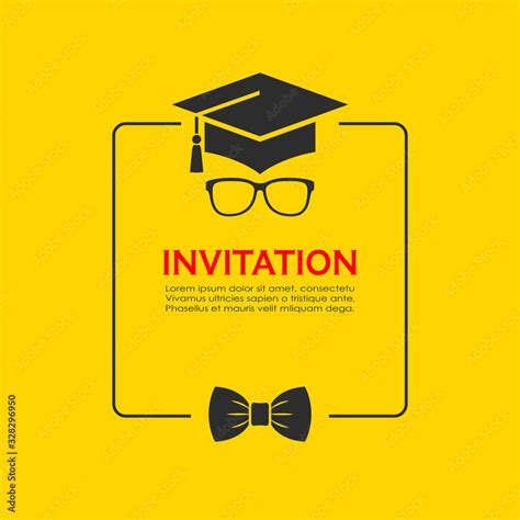 Invitation card design for graduation ceremony Stock Vector | Adobe Stock