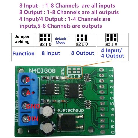 8ch RS485 to In/Out IO NPN PNP Controller Modbus RTU | Ubuy India