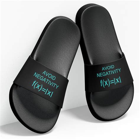 Avoid Negativity , Math , Slides / Slider Slippers , Black - GeekDawn