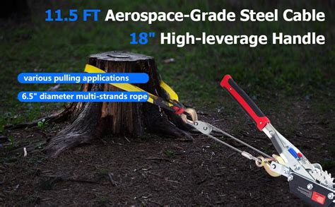 ARTNERY Hand Winch Puller 2-Tons Off Road 4X4 4Wd Ute Truck Power Tool ...