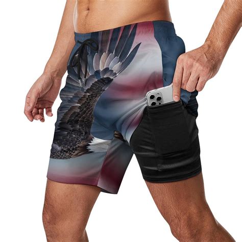 American Eagle, American Flag Quick Dry Swimming Shorts For Men ...