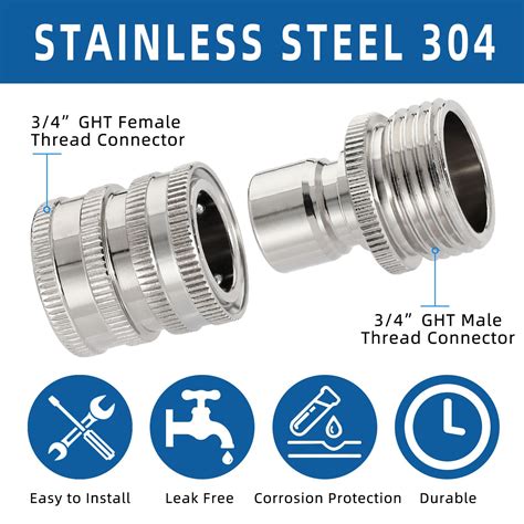 Snapklik.com : Garden Hose Quick Connect Fittings Set, 3/4 Inch GHT ...