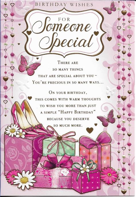 Someone Special Female Birthday Greeting Card 7"x5" Nice Long Verse Fr ...