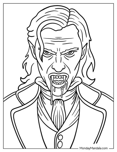 Mermaid Vampire Coloring Page