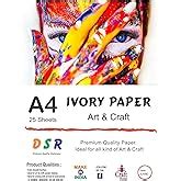 Eclet A4 Size, 300 GSM Smooth Finish Ivory Drawing Paper Sheets, White ...