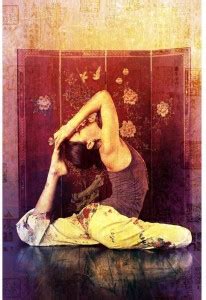 Woman In Eka Pada Raja Kopatasana In An Asian Setting Premium Poster ...