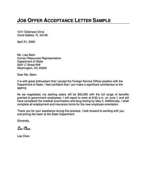 Offer Letter Acceptance Email 的图像结果