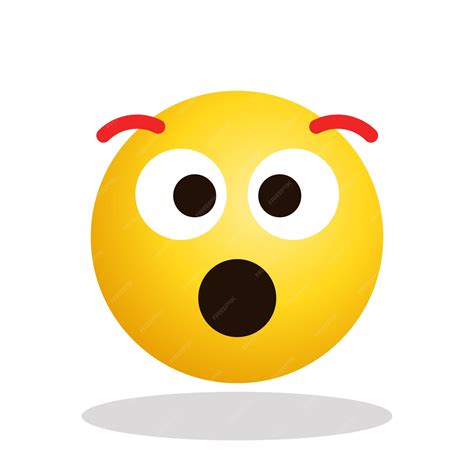 Ilustração artística design emoji rosto expressão símbolo emoticon de uau | Vetor Premium