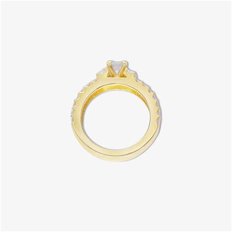 Gold Plated Solitaire CZ Stylish Silver Ring