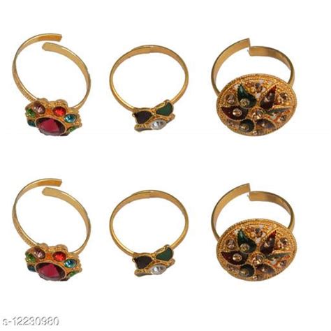 RABIA TAJ PEARL Traditional 3 pairs Toe Rings – Shefit