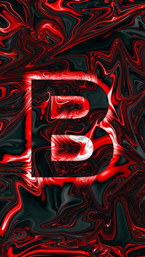 Download Red Holographic Letter B Wallpaper | Wallpapers.com