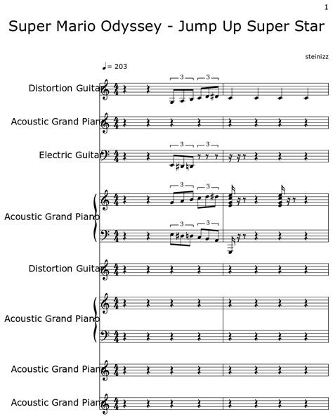 Super Mario Odyssey - Jump Up Super Star - Sheet music for Distortion ...