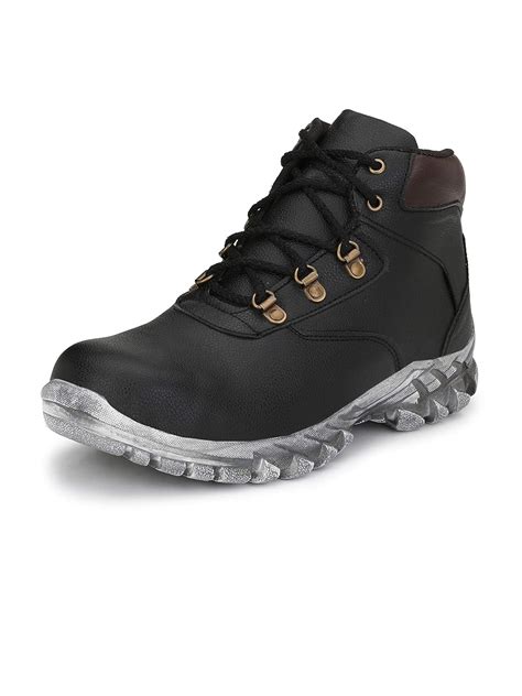 Eego Italy Heavy Duty Steel Toe Safety Black Boots : Amazon.in: Shoes ...