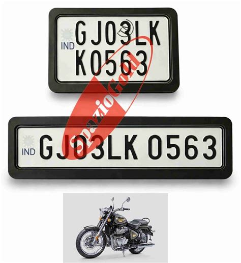 spaziogold Bike Number Plate Frame for Royal Enfield Bullet 650 Bike ...