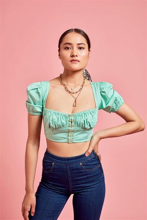 Puff Sleeves Hook and Eye Corset Top