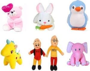 skyx Soft Toy Combo Best Gift - 6 (Teddy,Motu Patlu,Rabbit,Elephant ...