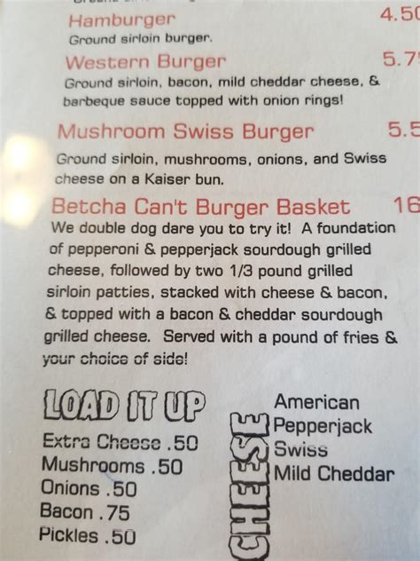 Menu at Outer Limits Bar & Grill, Iron River