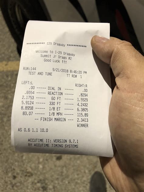 1/8 mile time slip | SRT Hellcat Forum