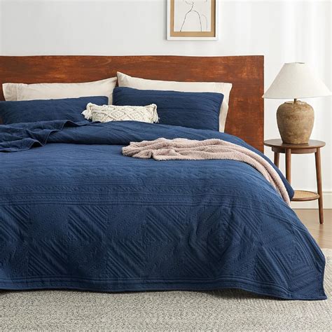 Bedsure Boho Quilt King Size Navy, Modern Geometric India | Ubuy