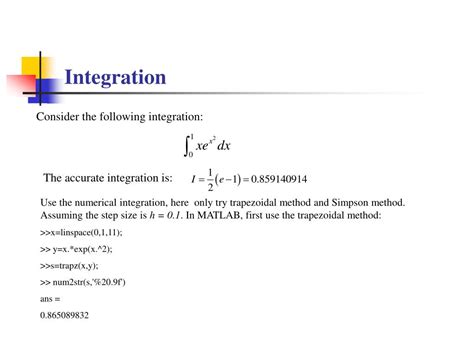 Integration Codes On MATLAB 的图像结果