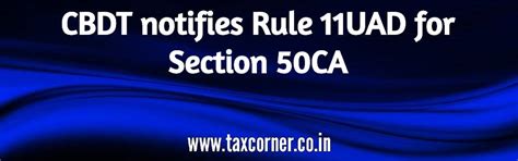CBDT notifies Rule 11UAD for Section 50CA