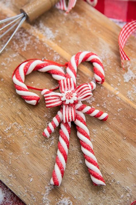 6” Clay Dough Candy Canes Ornament - Decorator's Warehouse
