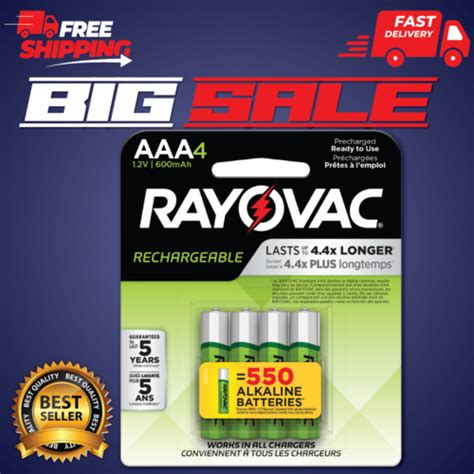 4 Pack of Rayovac Rechargeable AAA Batteries India | Ubuy