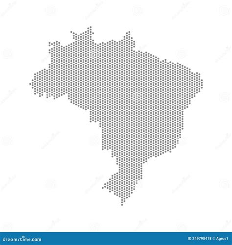 A Dotted Map Of Brazil Cartoon Vector | CartoonDealer.com #251750283