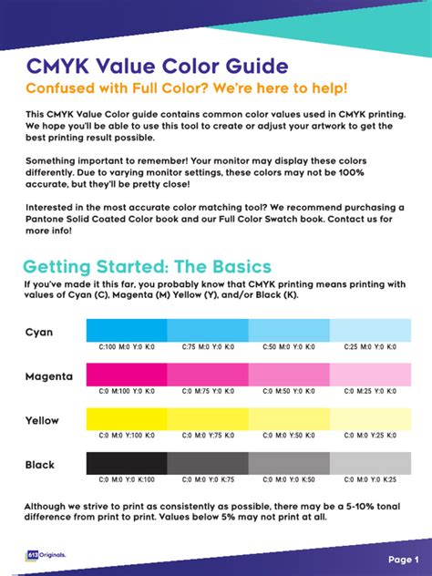 CMYK Value Color Guide-V0922 | PDF