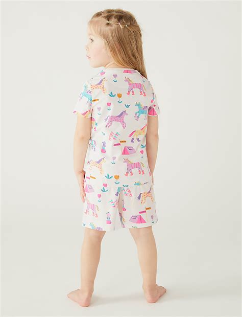 Buy Cotton Rich Unicorn Short Pyjama Set at Marks & Spencer