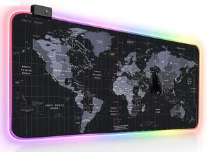 coolcold WorldMap Print RGB Gaming MousePad, Large Extended Soft Led ...