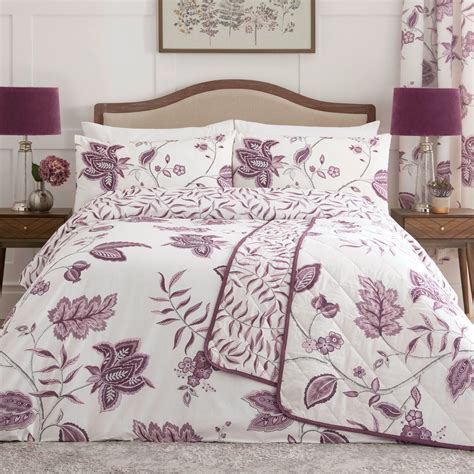 Dreams & Drapes Purple Floral Duvet Cover Sets - Single Bedding Size ...