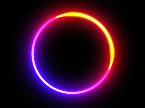 Neon frameglowing circle on black backgroundgeometric glow outline ...