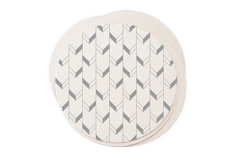 Ruff House Art PC1045 Chevron Letterpress Paper Drink Coasters Box (Set ...