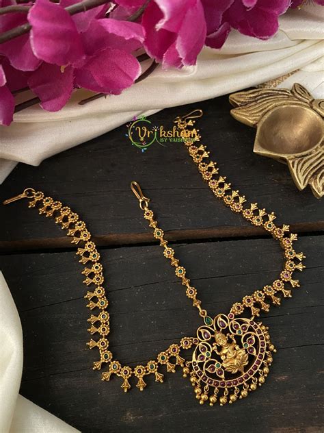 Premium AD Stone Double Sided Temple Maang Tikka-G3086 – vrikshamindia