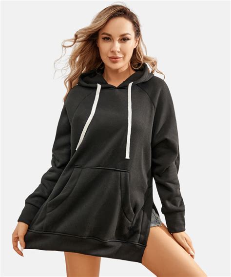 Women's Hoodie Dress - Casual Long Sleeve Pullover Sweatshirt Dress