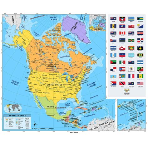 North America Primary Classroom Wall Map by BrightWay Educational - The ...