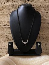 American Diamond Long Fancy Mangalsutra & Earrings – Digital Dress Room