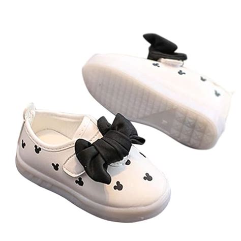 Buy Golden Gift Girls Bow Applique Velcro LED Sneakers in White Colour ...