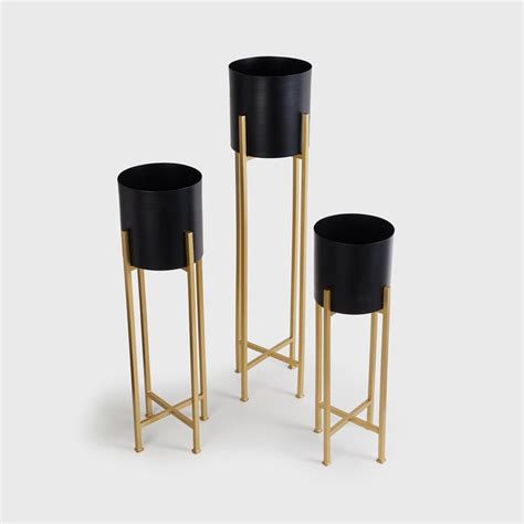 Buy Valencia Set of 3 Metal Planters with Stands from Home Centre at ...