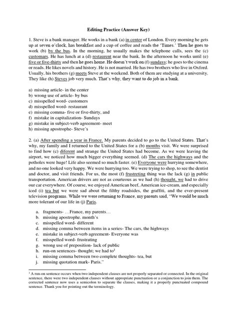 Image result for Editing and Revising Practice Questions