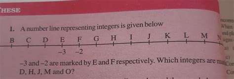 a number line representing integers is given below - Brainly.in